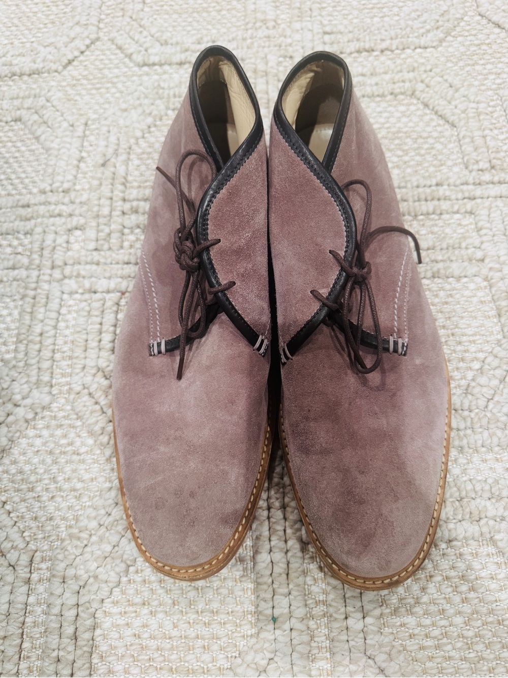 Ermenegildo Zegna Mauve Suede Chukka Boots